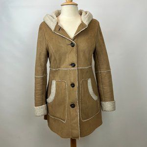 Divided by H&M Womens Brown Houndstooth Overcoat Coat Sz 10
